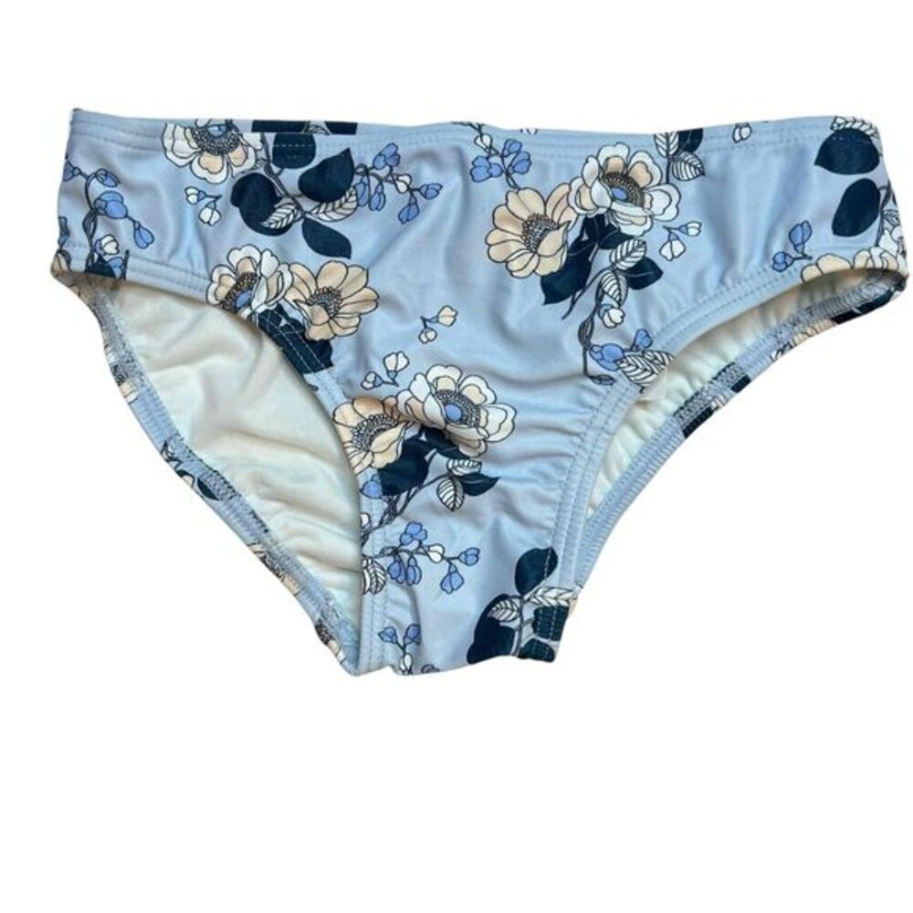 NEW Seafolly Floral Light Blue Bikini Bottom‎ Swimwear Kids Size 7